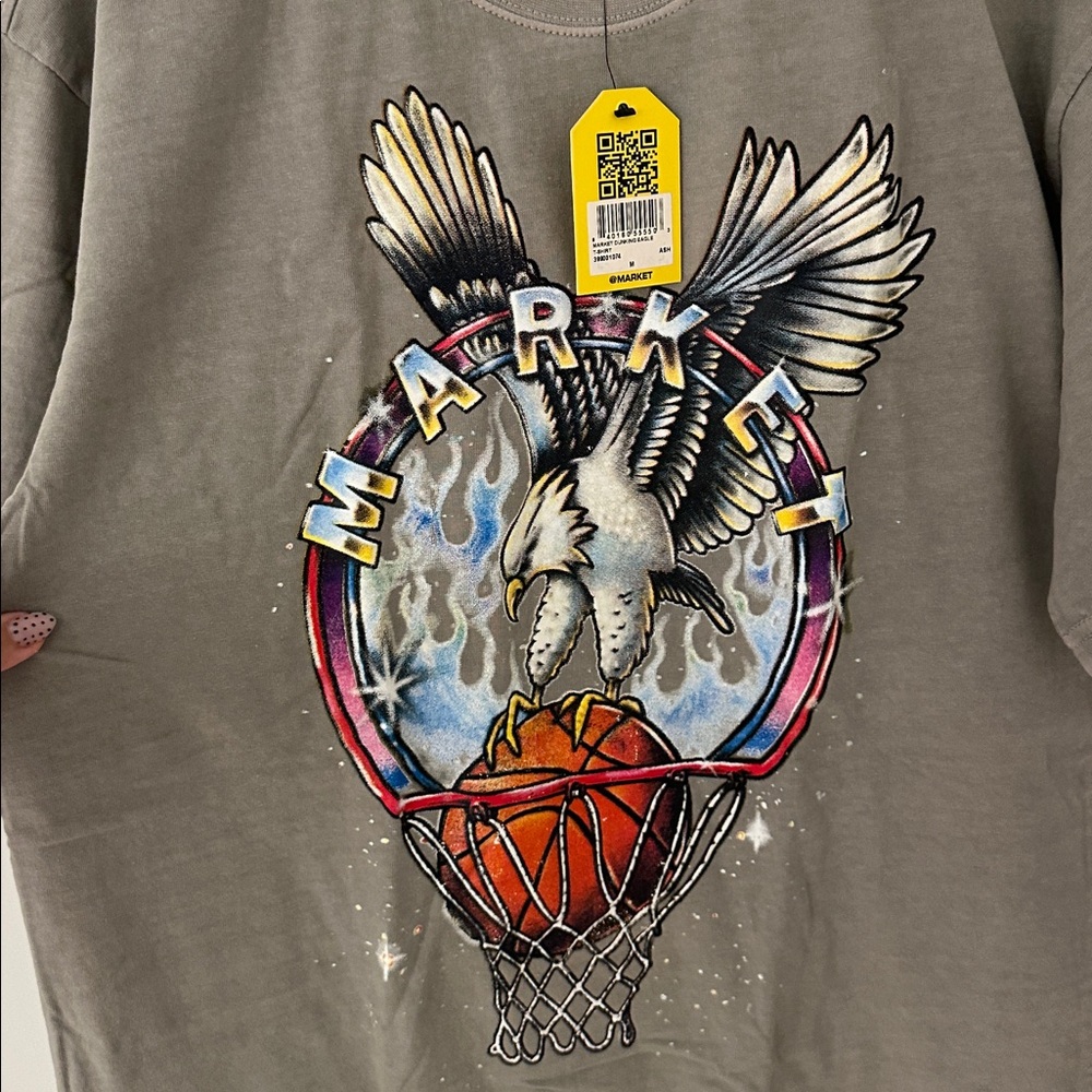 NWT Market Dunking Eagle Graphic Print Cotton Brown T-shirt Men' Graphic T-Shirt - Picture 7 of 8